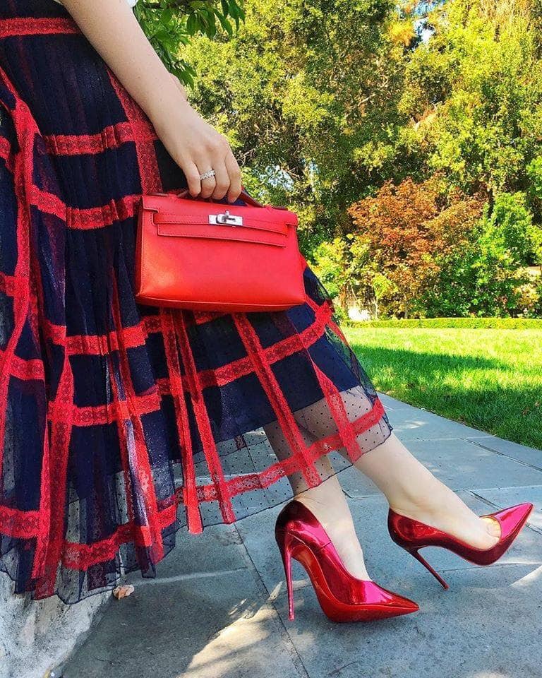 red and black outfit