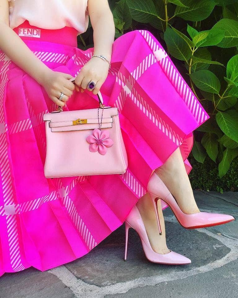 pink bags shoes