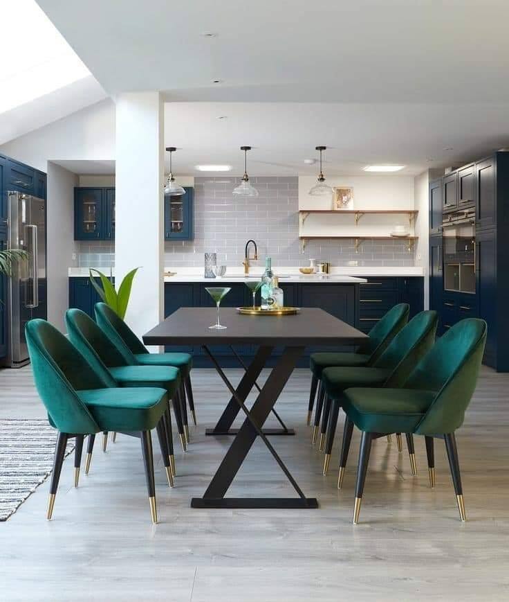 turquoise dining room