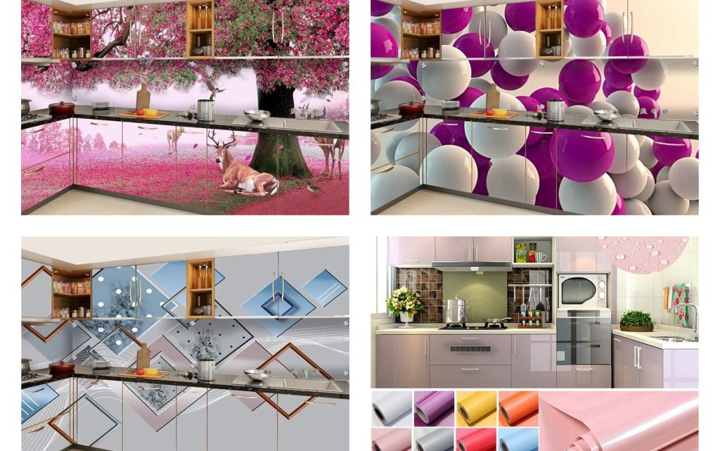 Contemporary Kitchen Cabinet Wallpapers in 3D