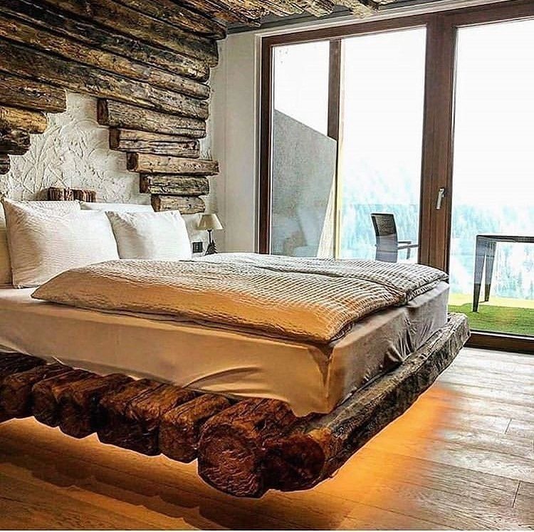 rustic wood bedroom