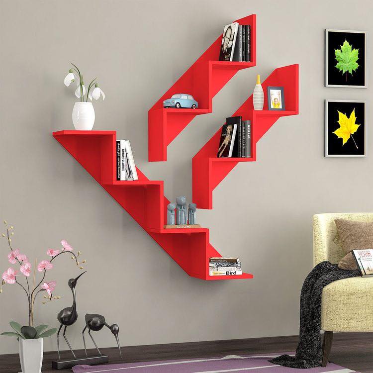 red shelves