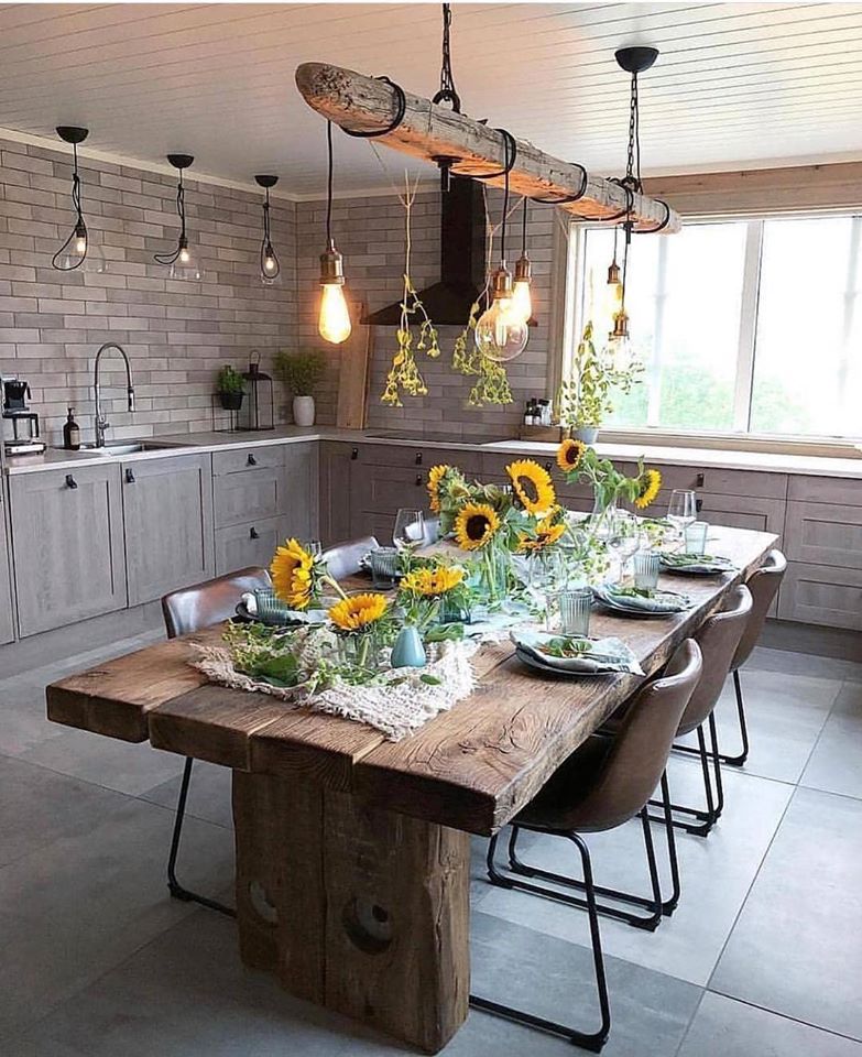 industrial style in dining room