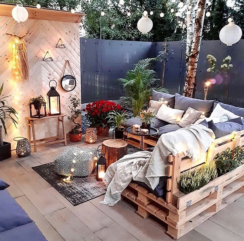 Bohemian styled garden