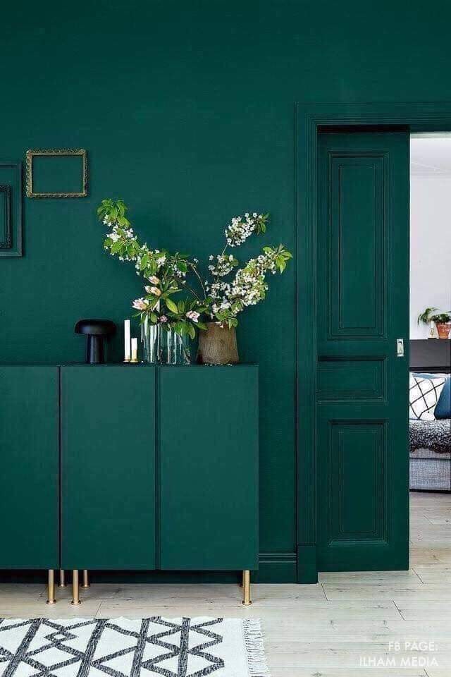 dark green walls