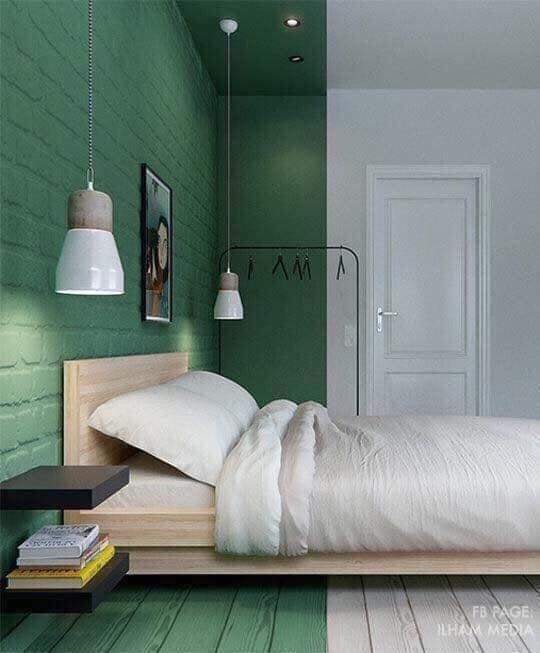 dark green bedroom