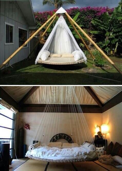 trampoline swinging bed