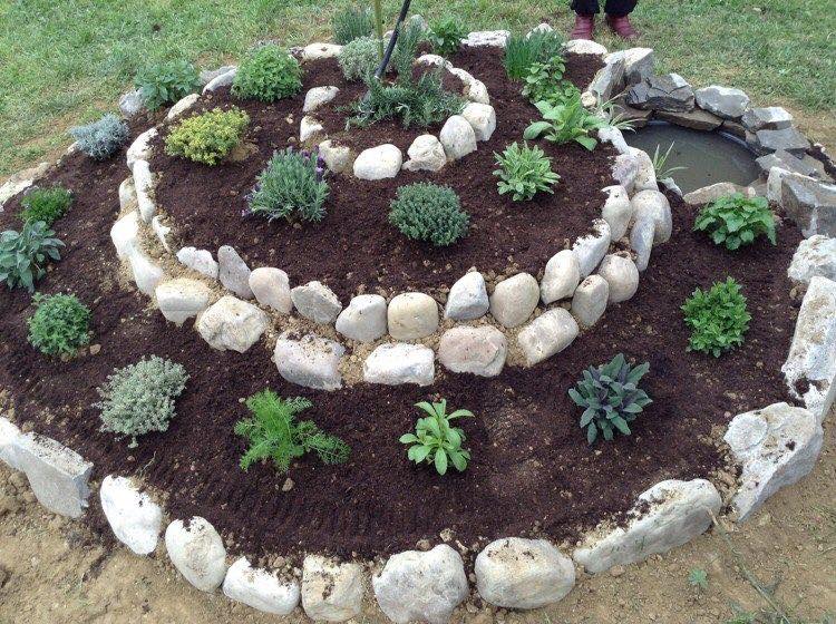 rocks spiral garden