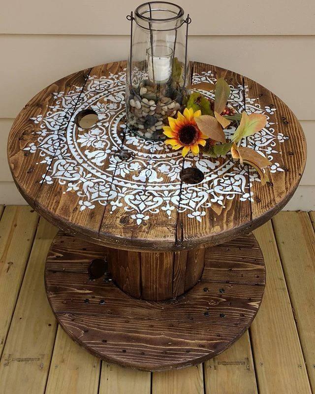 wooden spool table 