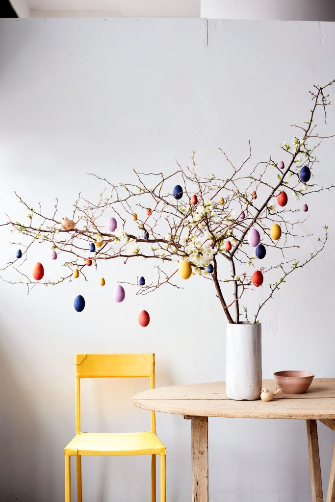 glass bowl DIY Easter egg tree