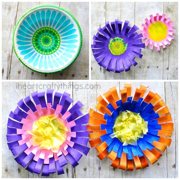 plastic plate flowers