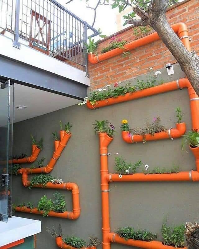 PVC pipes flower pots