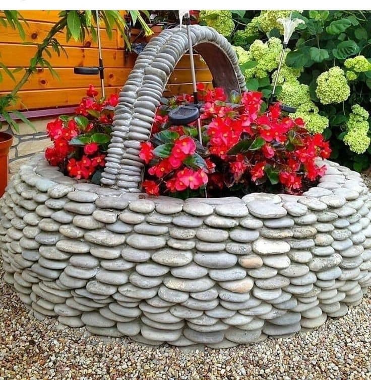 DIY rocks flower pots