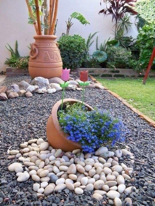 affordable pebble garden