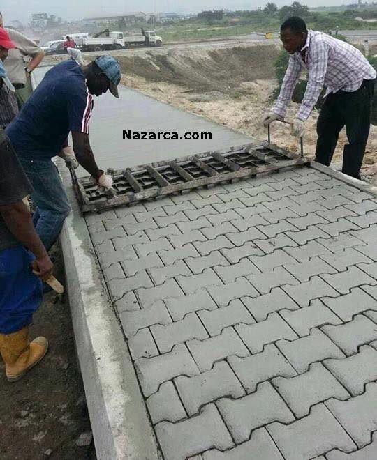 concrete bricks walkway