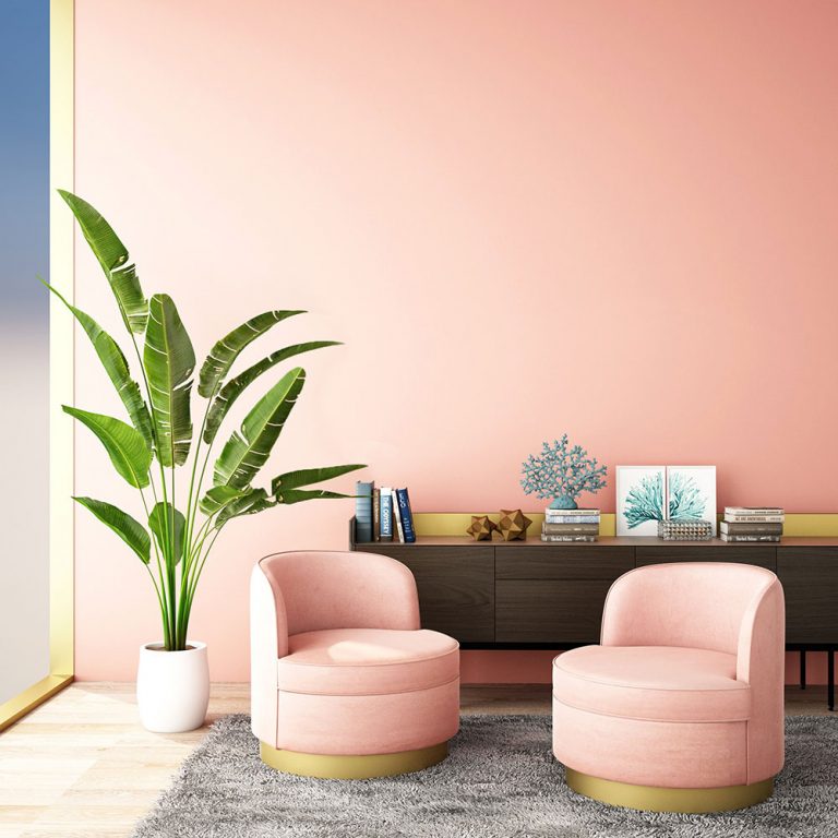 blush pink colored home