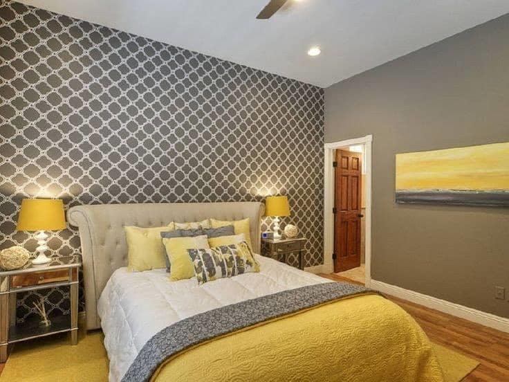 yellow shades in bedroom place