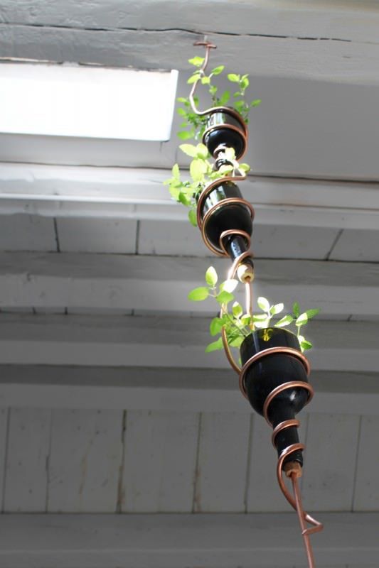 wine bottle planters